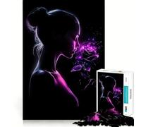 Rompecabezas Mujer con Rosa para Adolescentes 1000 Piezas Juego para Estimular la Mente Piezas sin Rebabas Cortes Limpios Fácil de Aprender Diversión en Familia (50x75cm)