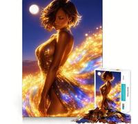 Rompecabezas Mujer con Vestido Brillante,1000 Piezas,estimulación cognitiva,Piezas sin Rebabas,Corte Limpio,Juguete de Entretenimiento para Interiores (38x26cm)