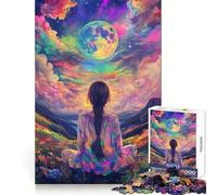 Rompecabezas Mujer contemplando el Cosmos para Adultos, 1000 Piezas, Ejercicio Mental, Entretenimiento Tranquilo, tamaño (38x26cm)