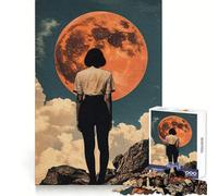 Rompecabezas Mujer contemplando el Planeta Rojo para Adolescentes, 1000 Piezas, agudeza Mental, Calma, Ocio, Ajuste preciso, (38x52cm)