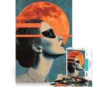 Rompecabezas Mujer contemplando la Luna para Adultos,1000 Piezas,Mejora la concentración,Divertido,tamaño Uniforme,Piezas precisas,Actividad para Fortalecer los Lazos Familiares (50x75cm)