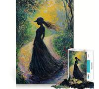 Rompecabezas Mujer en Sendero del Bosque,1000 Piezas,Juego Divertido y Estimulante,Estructura de Encaje Preciso,Actividad para Fortalecer los Vínculos Familiares (38x52cm)