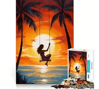 Rompecabezas Mujer en un Columpio,1000 Piezas,Divertido y fácil de Usar Gracias a la tecnología Avanzada de Corte láser Juego Mental Ideal para Llevar de Viaje (38x26cm)