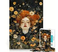 Rompecabezas Mujer Entre Flores de 1000 Piezas Diversión para ejercitar la Mente Piezas de Ajuste preciso Un pasatiempo Fascinante para los Momentos de Ocio (38x52cm)