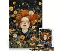 Rompecabezas Mujer Entre Flores para Adultos, 1000 Piezas, Ejercicio Mental, Ocio Consciente, Cierre Seguro, (38x26cm)
