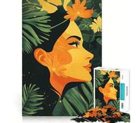 Rompecabezas Mujer Entre follaje Tropical para Adolescentes,1000 Piezas,Juego de Habilidades mentales,Cortado con láser para un Tiempo de relajación, Ejercicio Mental en casa (50x75cm)