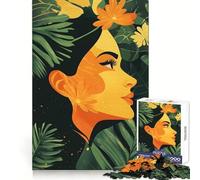 Rompecabezas Mujer Entre follaje Tropical para Adultos, 1000 Piezas, Creativo, Pensamiento, Alivio del estrés, Divertido, Bordes precisos, Regalo navideño (38x26cm)