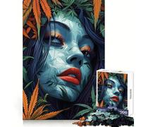 Rompecabezas Mujer Entre Hojas para Adultos, 1000 Piezas, Actividad Relajante para el Cerebro y la Memoria, Cierre Seguro, Acogedor (38x26cm)