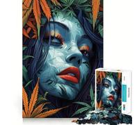 Rompecabezas Mujer Entre Hojas para Adultos,1000 Piezas,estimulación Mental,Juego de Corte preciso,alineación, Actividad para Fortalecer los Lazos Familiares (50x75cm)