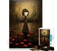 Rompecabezas Mujer Entre los Peces para Adultos,1000 Piezas,Juego para estimular la Mente,Piezas de Ajuste preciso y sin Costuras,Actividad Relajante para Grupos en Interiores (50x75cm)