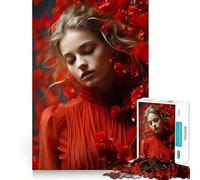 Rompecabezas Mujer Entre Rosas de 1000 Piezas Diversión para ejercitar la Mente Piezas de Ajuste preciso Un pasatiempo Fascinante para los Momentos de Ocio (38x52cm)