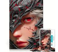 Rompecabezas Mujer Guerrera con Ojos Rojos 1000 Piezas Juego Think Boost Cierre Seguro Sin Piezas Sueltas Desafío Interactivo para el Cerebro en Casa (50x75cm)