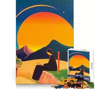 Rompecabezas Mujer Leyendo bajo un Sol Gigante, 1000 Piezas para Adultos Pensamiento estratégico Escape Tranquilo Ajuste preciso Regalo Encantador (38x26cm)