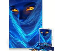 Rompecabezas Mujer misteriosa con Velo Azul de 1000 Piezas para Adolescentes Fortalece la Memoria Ideal para el hogar y el Ocio Bordes limpios Regalo preciado (38x26cm)