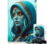 Rompecabezas Mujer mística con Capucha para Adultos, 1000 Piezas, Juguete de lógica Resistente, Juego Relajante, Borde Transparente, Regalo artístico (50x75cm)