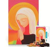 Rompecabezas Mujer Orando en la Luz para Adultos 1000 Piezas Mejora la Concentración Diversión Tamaño Uniforme Piezas Precisas Actividad para Compartir con Seres Queridos (38x26cm)