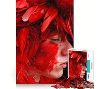 Rompecabezas Mujer Pájaro de Fuego Rojo de 1000 Piezas para Adolescentes Fortalece la Memoria Divertido y Relajante Bordes Lisos Lista de Deseos de Papá Noel (38x26cm)