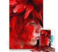 Rompecabezas Mujer Pájaro de Fuego Rojo para Adolescentes, 1000 Piezas, Juguete de Habilidades, Juego Relajante, Corte Exacto, (38x52cm)