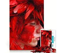 Rompecabezas Mujer Pájaro de Fuego Rojo para Adolescentes, 1000 Piezas, Juguete de Habilidades, Juego Relajante, Corte Exacto, (50x75cm)