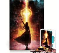 Rompecabezas Mujer Que Busca la luz de 1000 Piezas Juego cognitivo Divertido con Estructura de Encaje preciso Actividad para Fortalecer los Lazos Familiares (38x26cm)
