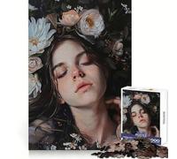 Rompecabezas Mujer rodeada de Flores para Adultos 1000 Piezas Entrenamiento de Memoria Tiempo Bien invertido Bordes precisos (50x75cm)