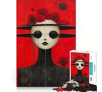 Rompecabezas Mujer Rosa Roja de 1000 Piezas para Adultos, Juguete Intelectual Relajante, Divertido, Corte preciso, (38x52cm)