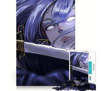 Rompecabezas Mujer Samurai Morada para Adultos 1000 Piezas Juguete de Lógica Fina Relajante Casual Bordes Limpios Pieza de Bellas Artes (38x26cm)