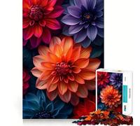 Rompecabezas Multicolor de Flores de Dalia de 1000 Piezas para Adultos Juguete de lógica Clara, Divertido y Relajante Corte Perfecto Regalo Elegante (50x75cm)