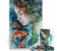 Rompecabezas Mundo Acuático Místico de 1000 Piezas para Adultos Juguete de lógica Resistente Divertido y Relajante Bordes definidos Regalo Memorable (38x52cm)