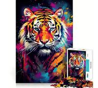 Rompecabezas Mural de Grafiti de Tigre para Adultos, 1000 Piezas, Juguete Que desafía la Mente, diversión Tranquila, Arte de Pared de Corte preciso, decoración 50x75cm