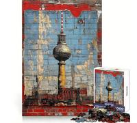 Rompecabezas Mural de la Torre de Televisión de Berlín para Adolescentes, 1000 Piezas, Ejercicio cognitivo, Entretenimiento, sin Bordes ásperos, (38x26cm)