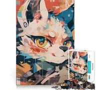 Rompecabezas Mural de Zorro de Anime para Adolescentes,1000 Piezas,Juego para estimular la Mente,Montaje Firme y Seguro,Actividad para Fortalecer los Lazos Familiares (38x26cm)