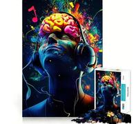 Rompecabezas Music Brain Explosion de 1000 Piezas para Adultos y Adolescentes Juguete de lógica Clara para Relajarse Corte Artículo de Santa Claus (38x52cm)