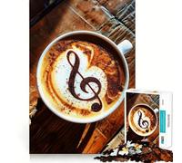 Rompecabezas Musical Coffee de 1000 Piezas para Adolescentes Juguete de Habilidad para Rompecabezas Diversión compartida Corte preciso Decoración de Pared (38x52cm)
