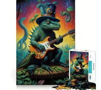 Rompecabezas Musical de Dinosaurios psicodélicos de 1000 Piezas para Adultos Juguete de razonamiento y Habilidad Relajante y de Corte preciso Regalo conmovedor 50x75cm