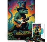 Rompecabezas Musicales de Dinosaurios psicodélicos para Adolescentes, 1000 Piezas, Juguete Inteligente, Juego Relajante, Corte Suave, Regalo increíble 38x26cm