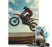 Rompecabezas MX Jump Motocross Dirtbike de 1000 Piezas para Adultos y Adolescentes Rompecabezas Mental Arte Relajante Regalo Original (38x52cm)