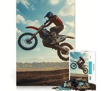 Rompecabezas MX Jump Motocross Dirtbike para Adultos, 1000 Piezas, Juguete Intelectual, diversión Tranquila, Corte preciso, Lista de Deseos de Santa Claus (38x26cm)