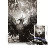 Rompecabezas Mystic Black Phoenix de 1000 Piezas para Adultos Regalo Ideal para Jugar a la Mente, divertirse en compañía Diseño Limpio Sorpresa de cumpleaños (38x26cm)