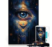 Rompecabezas Mystic Eye con geometría Dorada para Adultos, 1000 Piezas, Juguete para ejercitar la Mente, diversión en Interiores, Corte de precisión, Regalo navideño (38x26cm)
