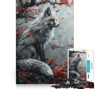 Rompecabezas Mystic Kitsune Fox de 1000 Piezas para Adultos Juguete de lógica Fina, silencioso y Divertido Bordes limpios Regalo Memorable (38x26cm)
