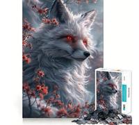 Rompecabezas Mystic Kitsune Fox de 1000 Piezas para Adultos, Juguete para concentrarse y ejercitar la Mente, diversión Tranquila, Bordes Ajustados, artículo de Deseo de Papá Noel (38x52cm)