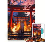 Rompecabezas Mystic Kitsune Gate de 1000 Piezas para Adultos Juego de ingenio para relajar la Mente Bordes Afilados Regalo Premium (50x75cm)