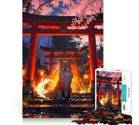 Rompecabezas Mystic Kitsune Gate de 1000 Piezas para Adultos Juguete de lógica Resistente, Divertido y Relajante Bordes definidos Regalo Memorable (38x52cm)