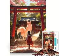 Rompecabezas Mystic Kitsune Gateway de 1000 Piezas para Adolescentes Juguete de Habilidad para Rompecabezas Diversión compartida Corte preciso Decoración de Pared (38x52cm)