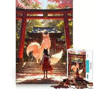 Rompecabezas Mystic Kitsune Gateway de 1000 Piezas para Adolescentes Mejora la Memoria, pasatiempo Tranquilo, Bordes precisos, Regalo de cumpleaños (38x26cm)