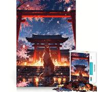 Rompecabezas Mystic Kitsune Gateway de 1000 Piezas para Adolescentes Mejora la Memoria, Reduce el estrés, decoración de Pared con Bordes Ajustados (50x75cm)