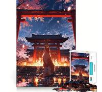 Rompecabezas Mystic Kitsune Gateway de 1000 Piezas para Adultos y Adolescentes Juego Mental, diversión Tranquila, Bordes Afilados, Regalo Memorable (38x26cm)