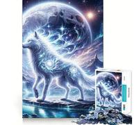 Rompecabezas Mystic Wolf de 1000 Piezas para Adolescentes Juguete de Habilidad para Rompecabezas Diversión compartida Corte preciso Decoración de Pared (38x52cm)