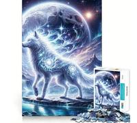 Rompecabezas Mystic Wolf de 1000 Piezas para Adultos Juguete de lógica y Entretenimiento Bordes Suaves Regalo conmovedor (50x75cm)